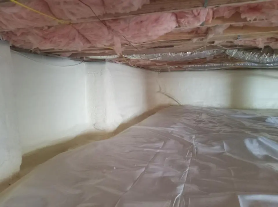 Crawl space encapsulation with closed-cell spray foam for Roof Waterproofing in Chisago City